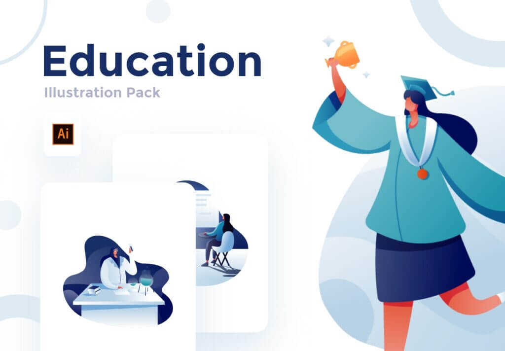 10个在线教育插图素材信息下载Education Illustration Pack
