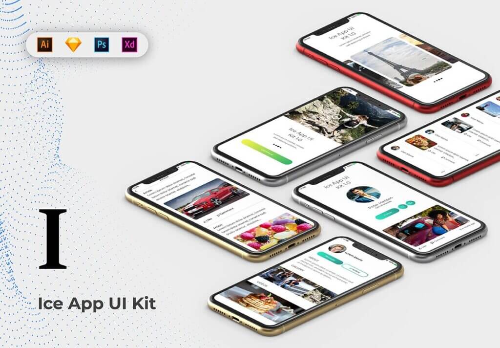 旅游出行类移移动端设计套件Ice App Ui Kit