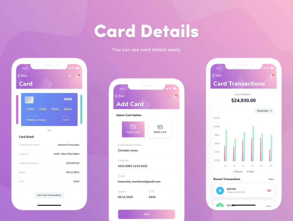 金融类相关UI界面设计套件素材模板Vault – Financial App UI Kit插图5