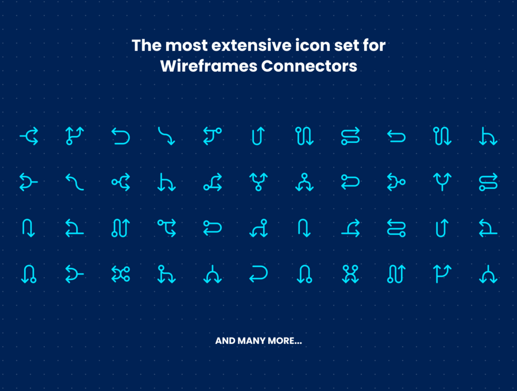 数据传输类矢量线性图标源文件下载Wireframe Connectors Icon Pack 144 Line icons插图4