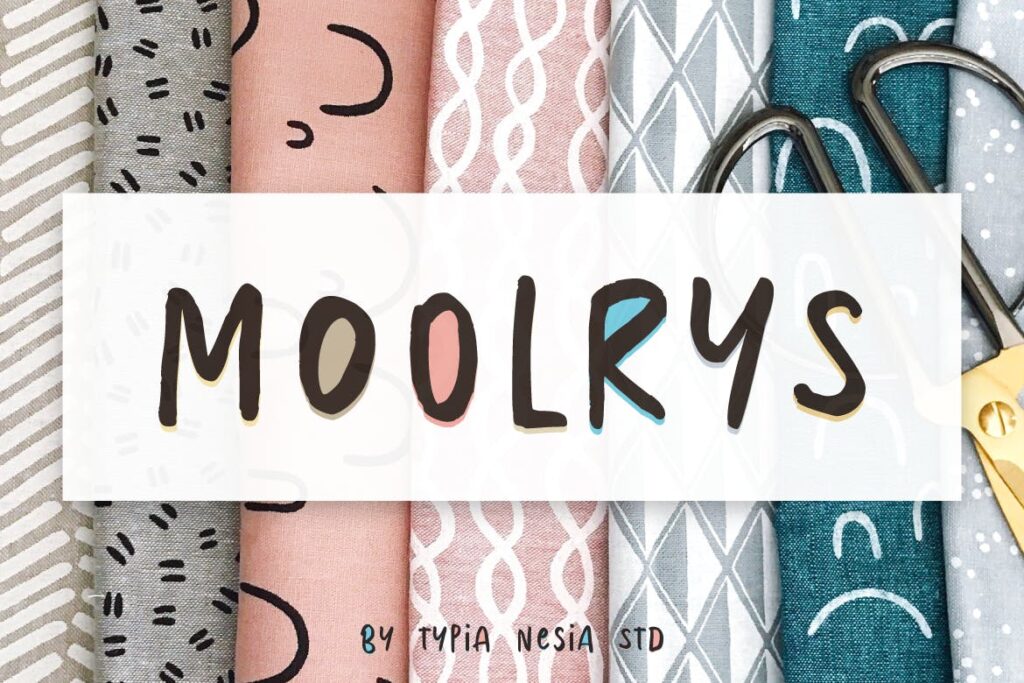布艺服装品牌装饰图案字体/手绘涂鸦字体Moolrys