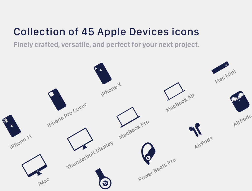 42个苹果系统图标线性图标源文件下载Apple Devices Icons插图2