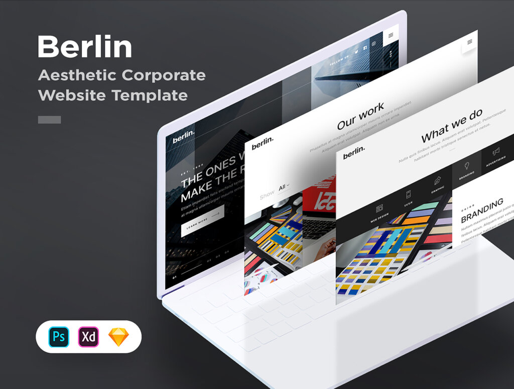 现代投资门户网站网站设计套件Berlin – Corporate Template插图1