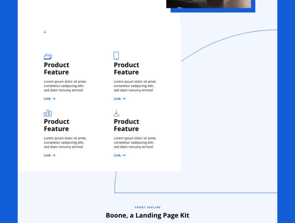 企业产品介绍官网素材模板下载Boone – XD Landing Page Template插图3