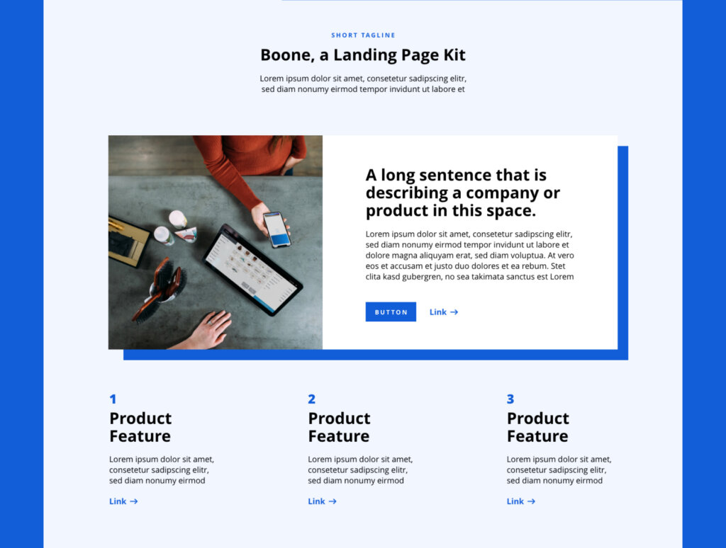 企业产品介绍官网素材模板下载Boone – XD Landing Page Template插图4