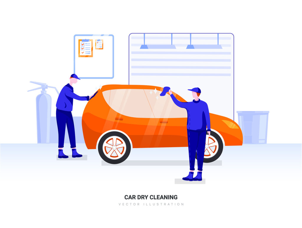 汽车维修修理场景插画素材模板Cancer – Car Service Vector Scenes插图11