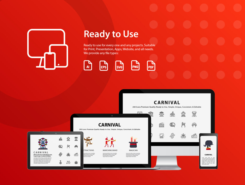 多个行业线性矢量图标素材模板下载Carnival Icons插图5