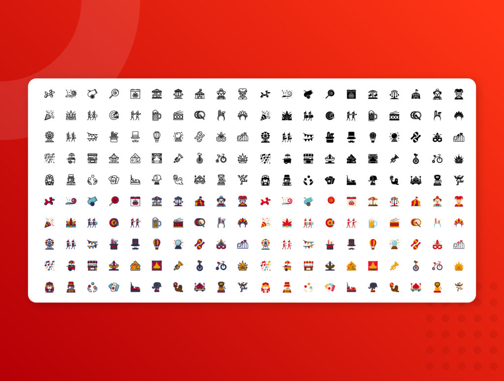多个行业线性矢量图标素材模板下载Carnival Icons插图6