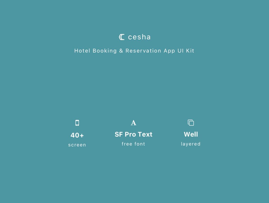 酒店预订和预订应用程序UI Kit设计套件素材Cesha – Hotel Booking & Reservation App UI Kit插图6