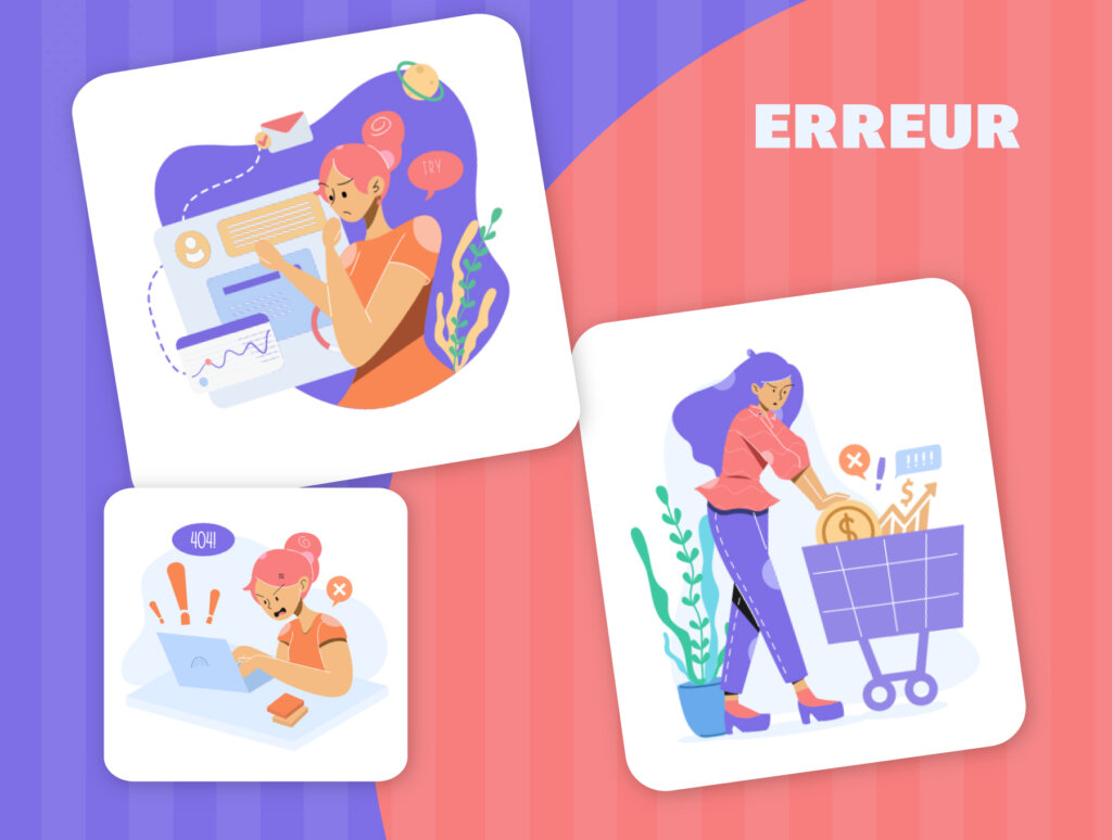 购物矢量扁平插画APP插画素材模板下载ERREUR – Illustration Mobile Kit插图5