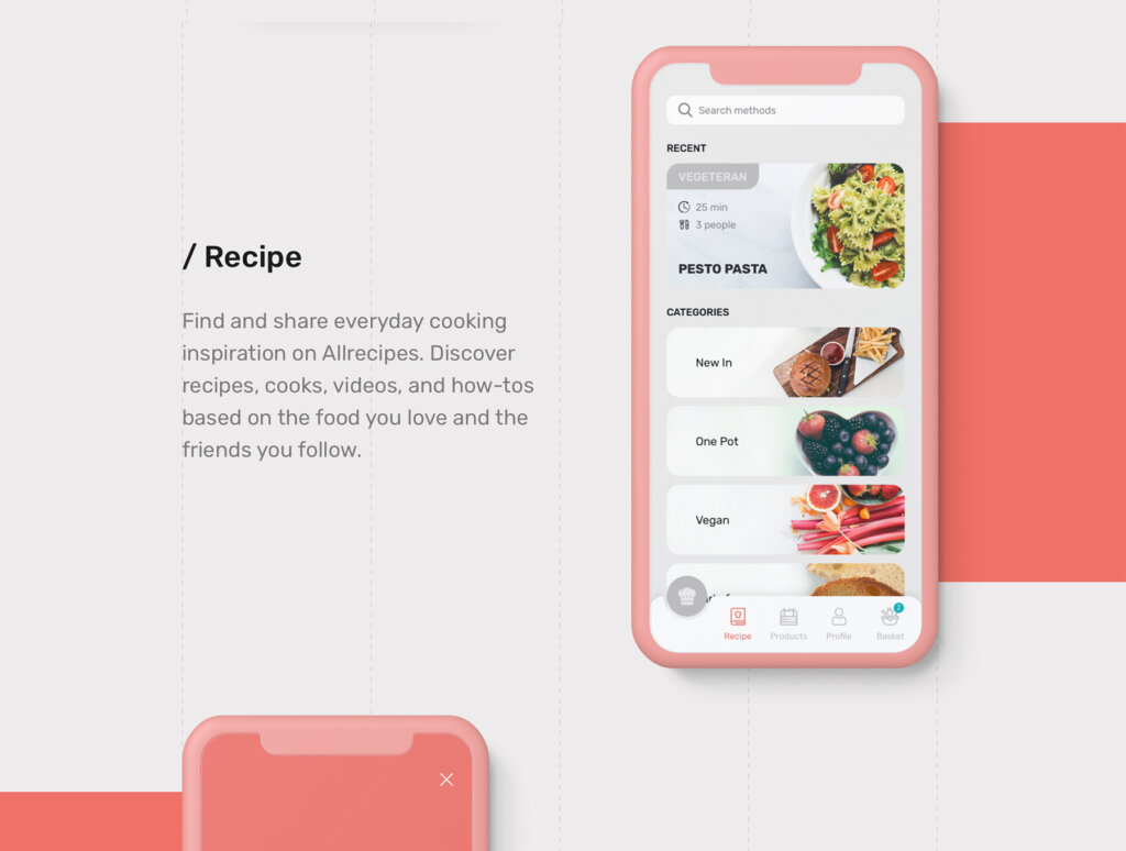 40个美食餐饮UI界面设计套件素材EasyCook Recipes & Groceries UI Kit插图4