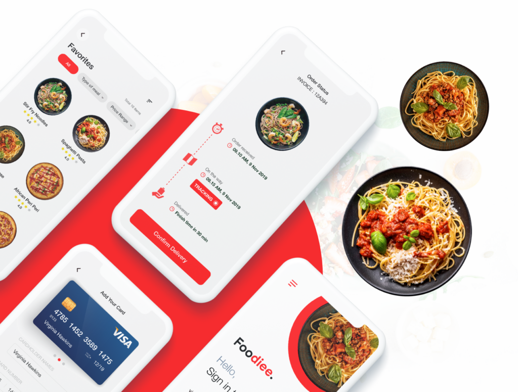 20个食品外卖订购餐饮UI界面设计套件素材下载Foodiee – Mobile UI Kit插图3
