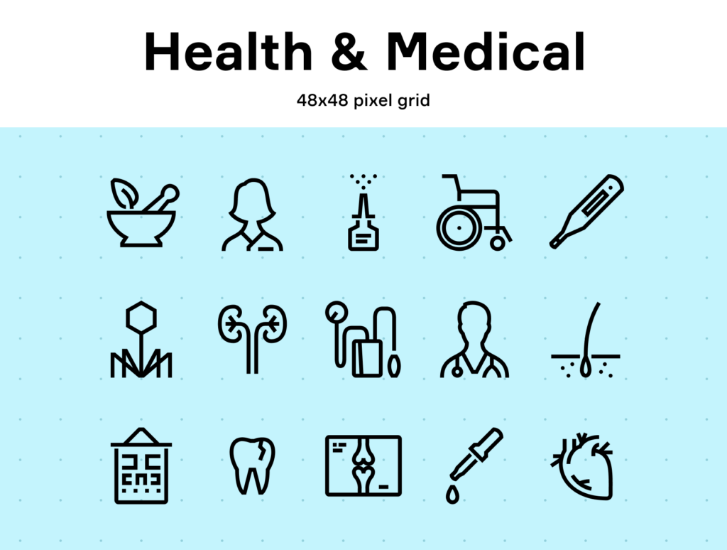 健康和医疗线形图标素材模板下载Health & Medical Line Icons插图1