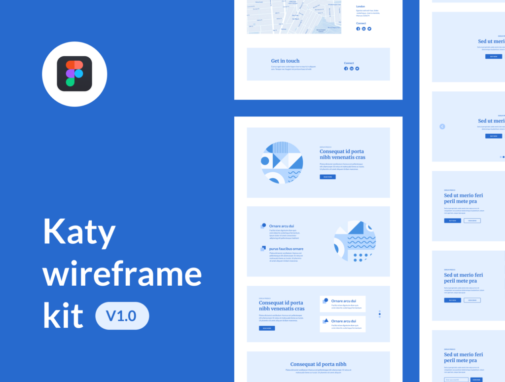 高保真网页布局线框图素材模板Katy wireframe kit插图1