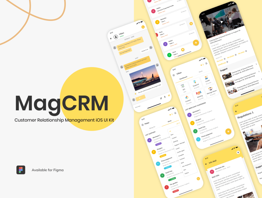 在线商城UI界面设计套件素材模板MagCRM – Customer Relationship Management Mobile App UI Kit插图1
