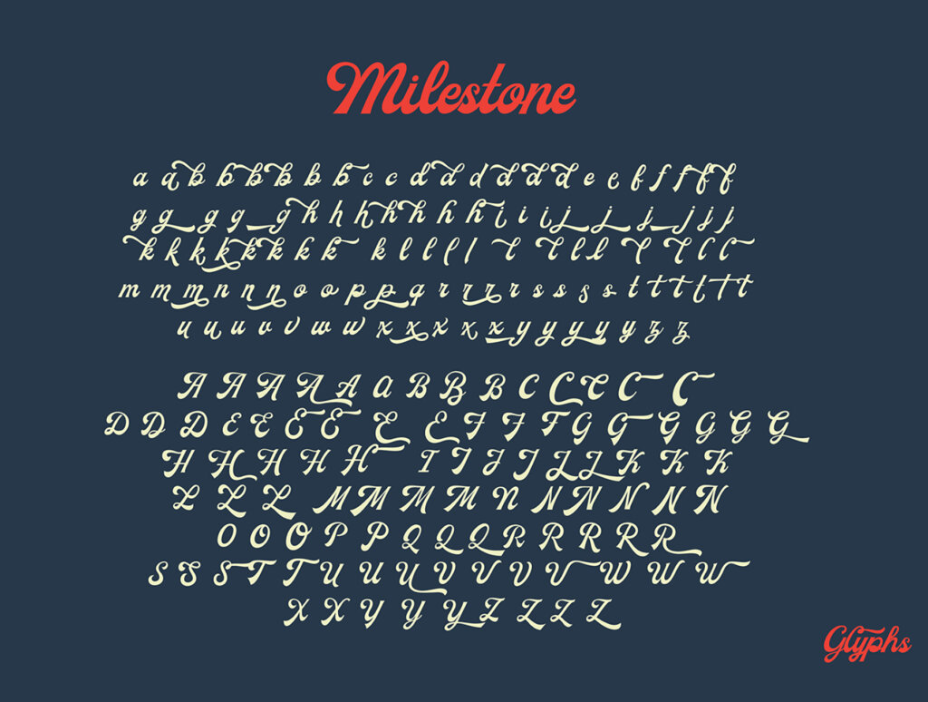 手写毛笔英文手写字体下载Milestone font插图6