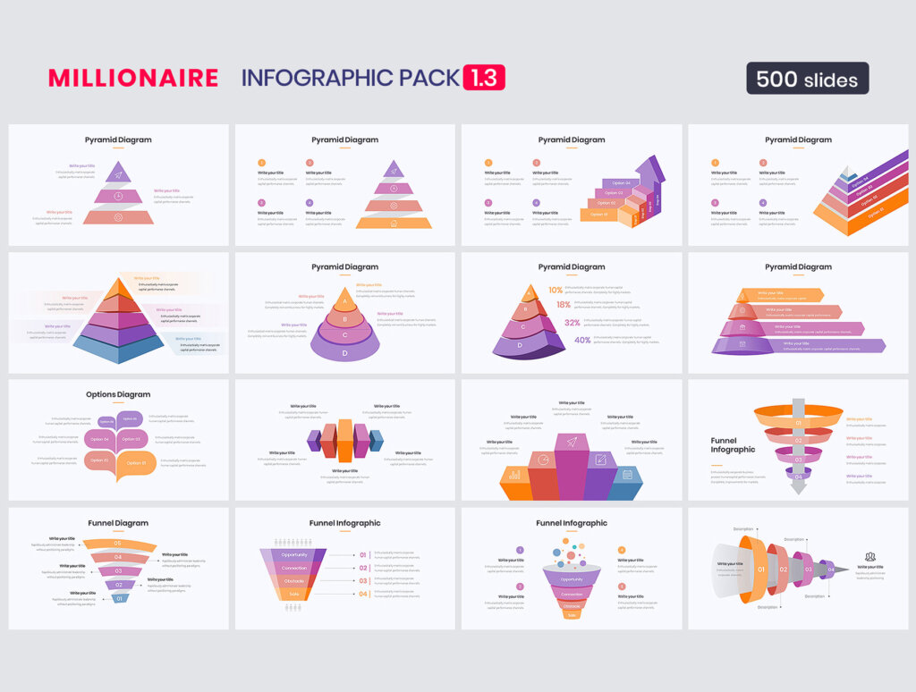 高端图表幻灯片PPT模板素材Millionaire-Infographic Pack 1.3插图3