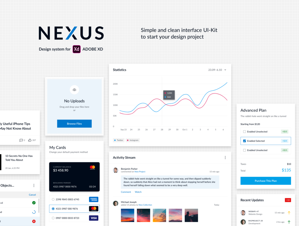 金融后台管理界面数据类WEB端界面设计套件素材模板NEXUS UI-Kit插图1