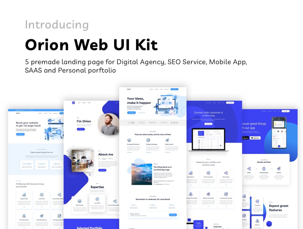 数字代理/SEO服务优化UI界面设计套件素材Orion Web UI Kit插图2