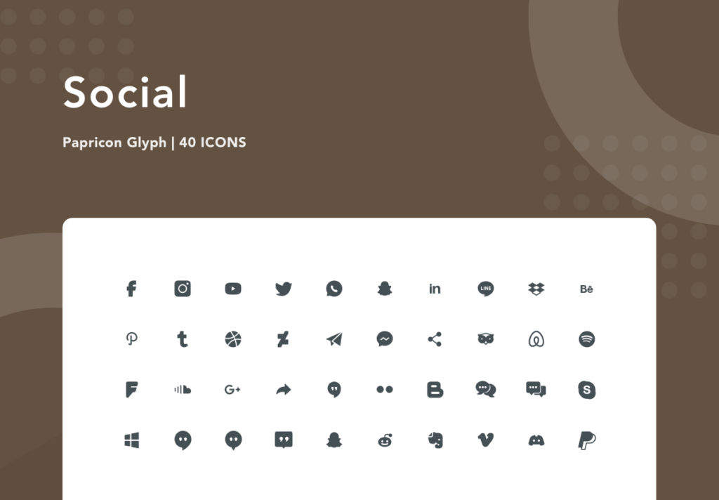 网页系统矢量图标素材文件Social-Papricon Glyph
