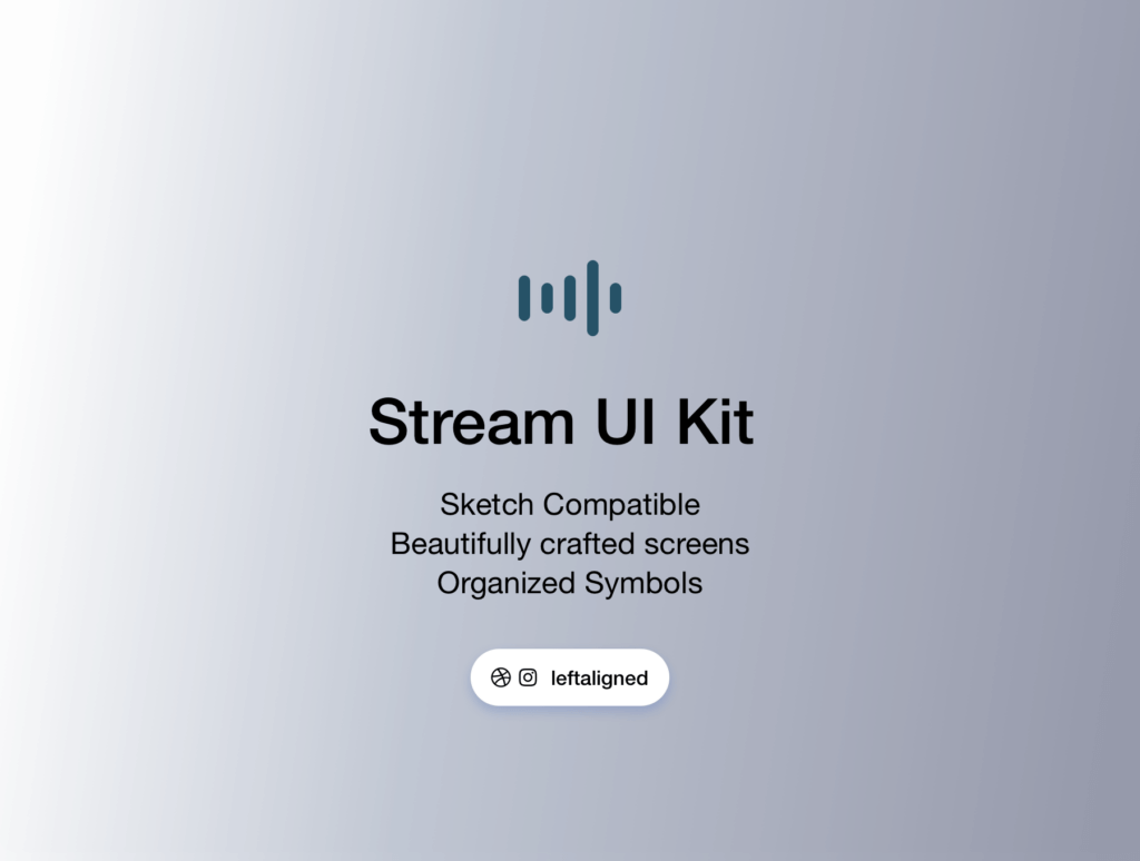 图片社交类UI界面渐变素材设计套件素材模板Stream – Social Music UI Kit插图1