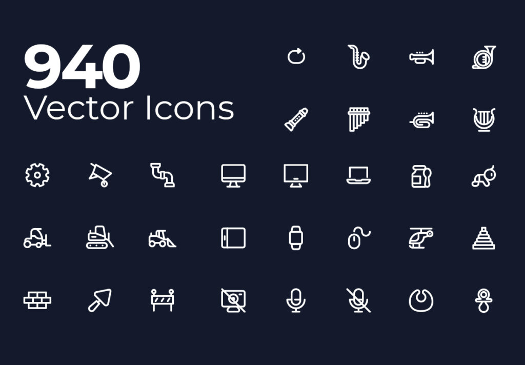 金融类别矢量线性图标素材图标Line Hero – 940 Vector Icons
