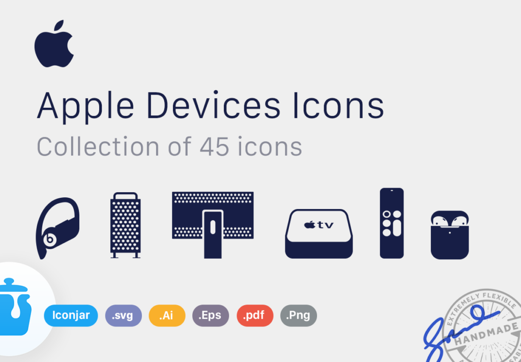 42个苹果系统图标线性图标源文件下载Apple Devices Icons