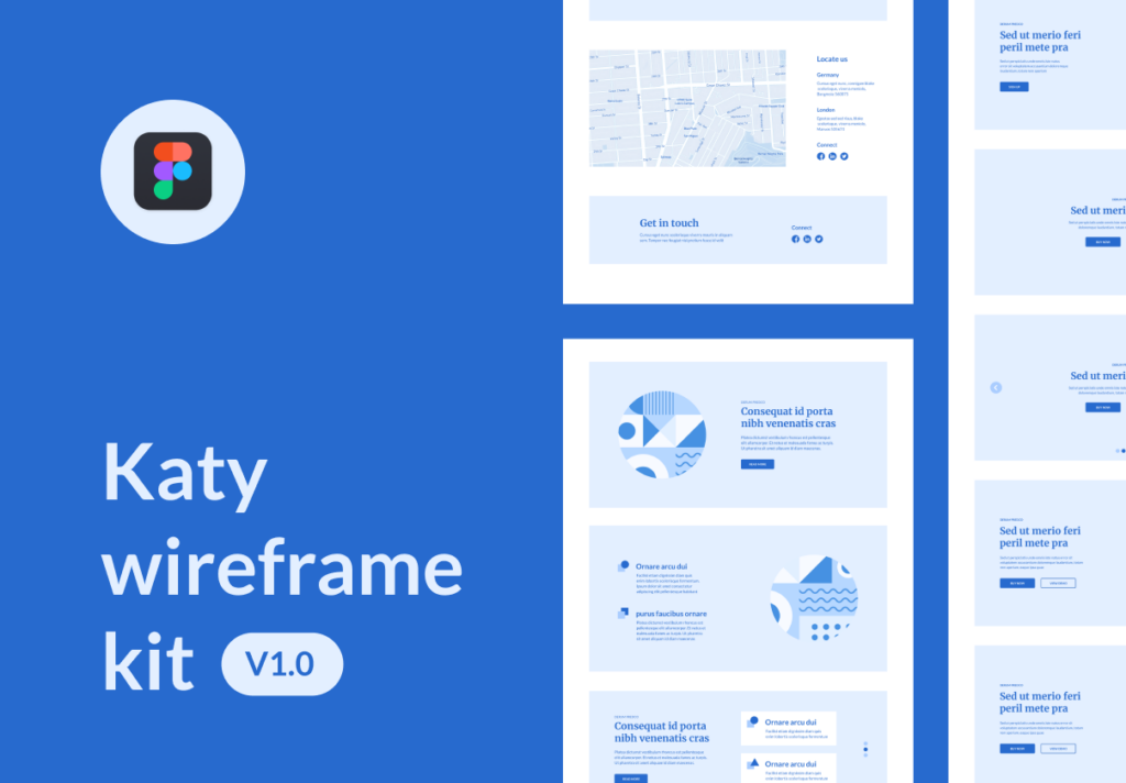高保真网页布局线框图素材模板Katy wireframe kit