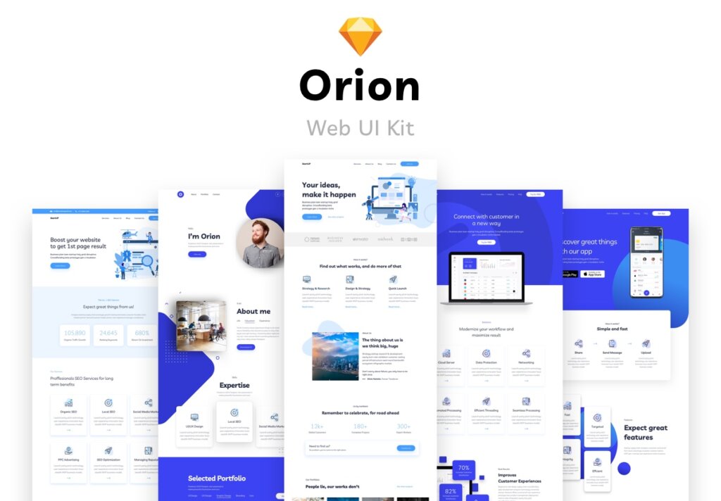 数字代理/SEO服务优化UI界面设计套件素材Orion Web UI Kit