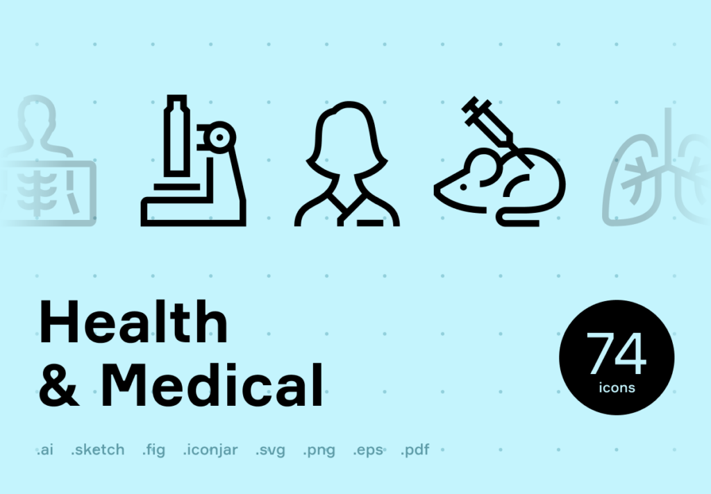 健康和医疗线形图标素材模板下载Health & Medical Line Icons