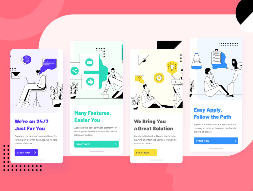 创意办公插画矢量手绘风插画素材模板素材zapata Simple Line Illustration 设计口袋