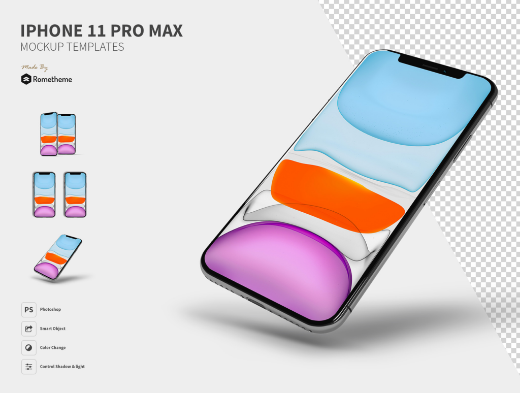 苹果手机样机模型素材下载iPhone 11 Pro Max Mockups插图1