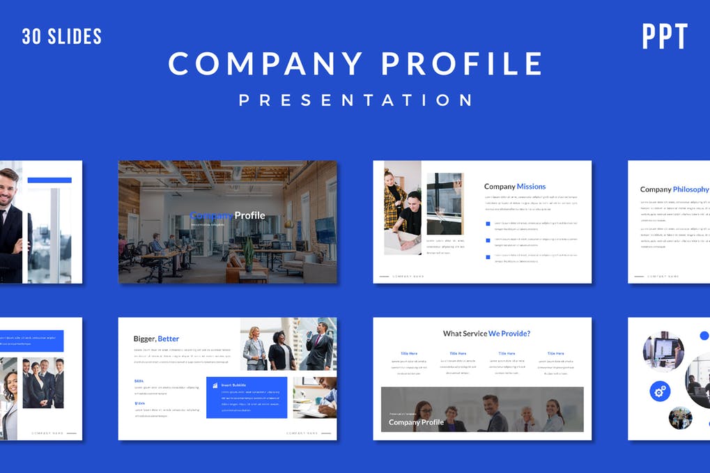 公司简介企业品牌宣传演示幻灯片PPT模版Company Profile Presentation Template – (PPT)