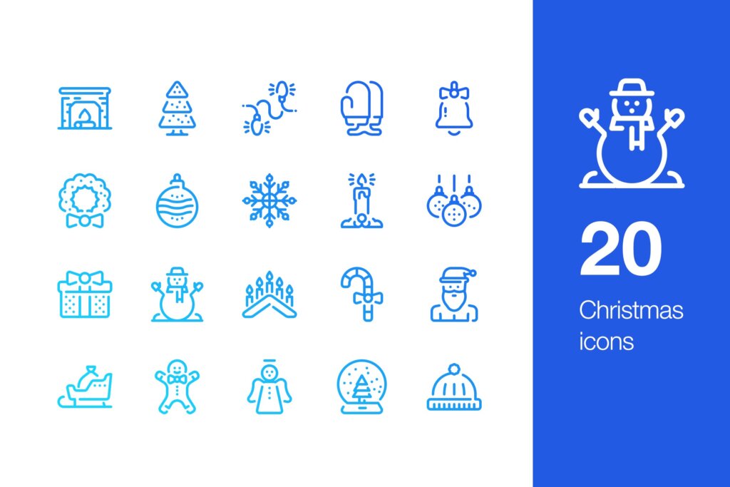 20个圣诞节系列图标源文件下载20 Christmas icons G87BFE