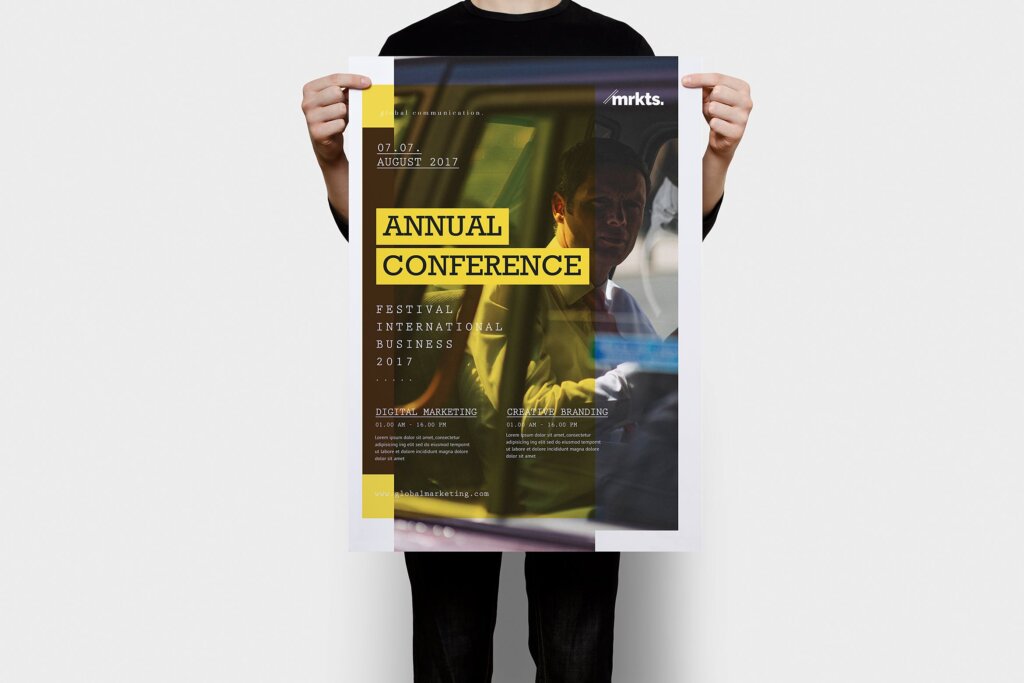 创意极简主义年度会议海报传单模板素材下载Annual Conference Flyer
