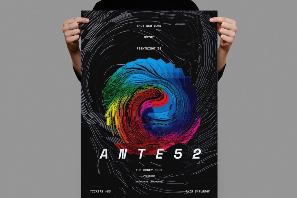 渐变风格纹理素材传单海报模板素材下载Ante52 Poster Flyer