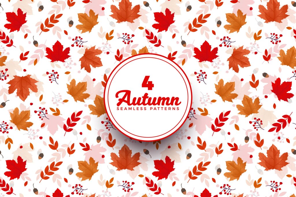 秋季墙纸装饰图案纹理素材下载Autumn Pattern Backgrounds