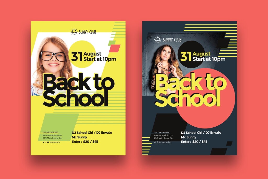 创意音乐聚会海报传单模板素材下载Back to School Poster