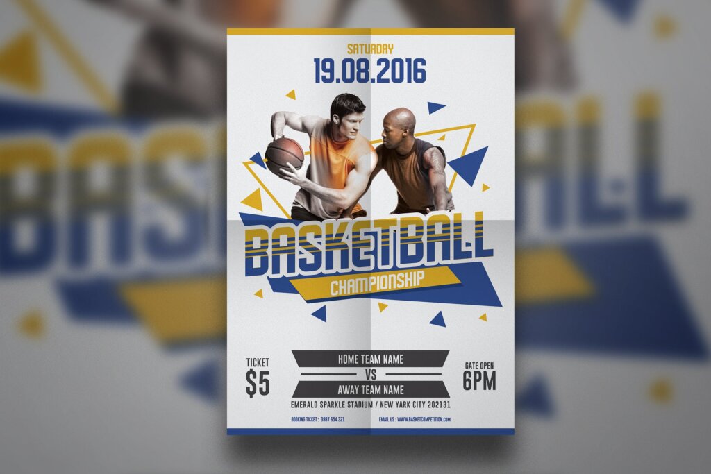 篮球活动友谊赛传单海报模板Basketball Flyer