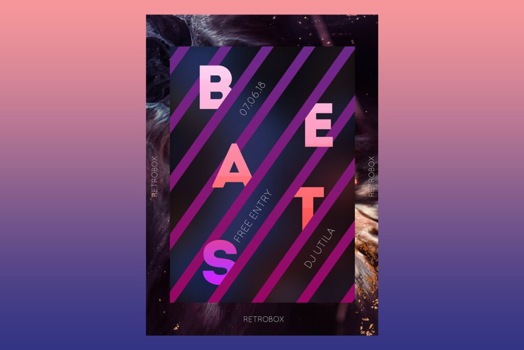 高端抽象音乐会传单海报模板素材下载Beats Music Flyer Poster