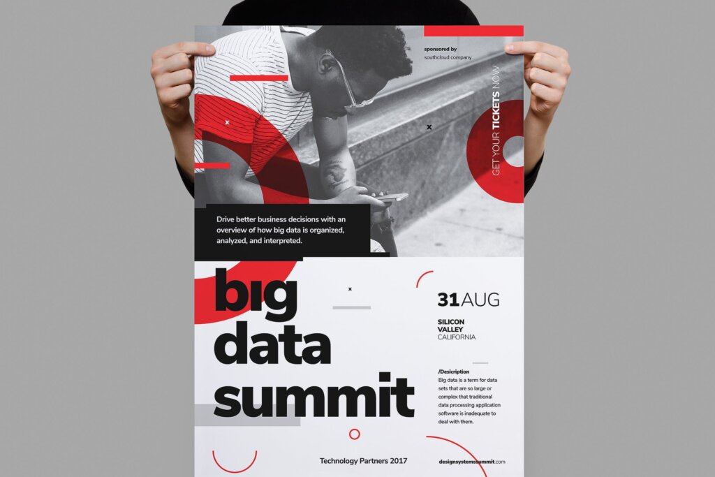 活动派对海报传单模板素材下载Big Data Conference Poster Flyer