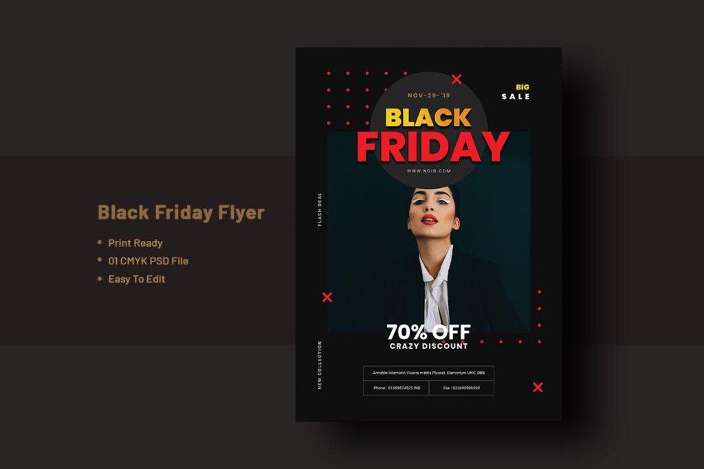黑色星期五服装促销海报传单模板素材Black Friday Flyer Template V 3