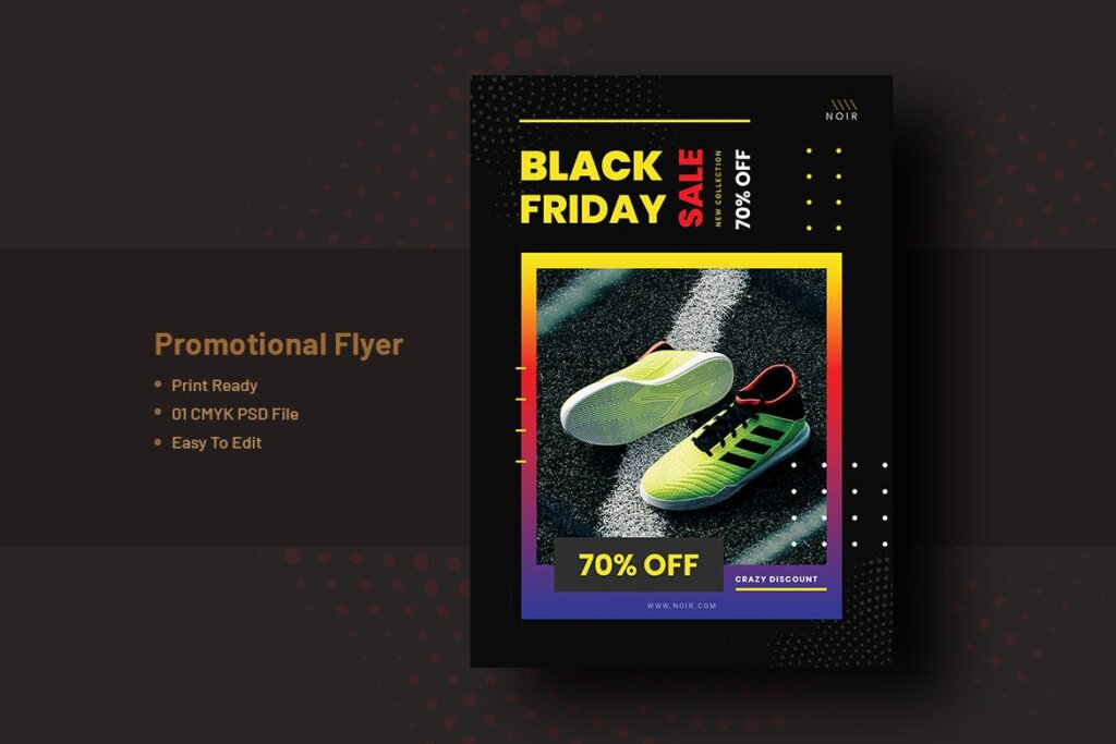 运动鞋品牌促销海报传单模板Black Friday Flyer Template V 7