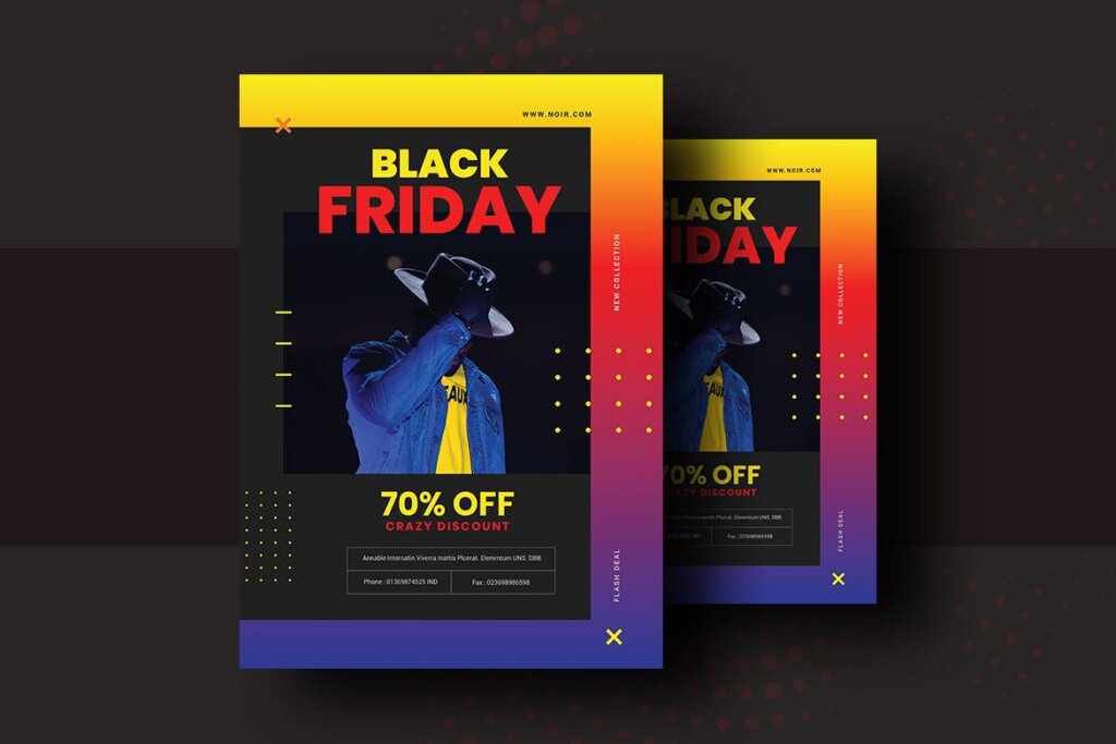 黑色星期五男士服装促销海报传单模板Black Friday Product Promotional Flyer V 8