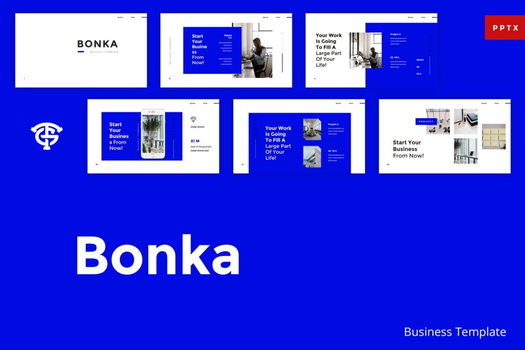 企业品牌宣传幻灯片PPT模版Bonka Business Powerpoint