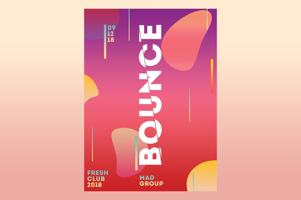 高端艺术宣传现代海报传单模板素材下载Bounce Party Flyer Poster