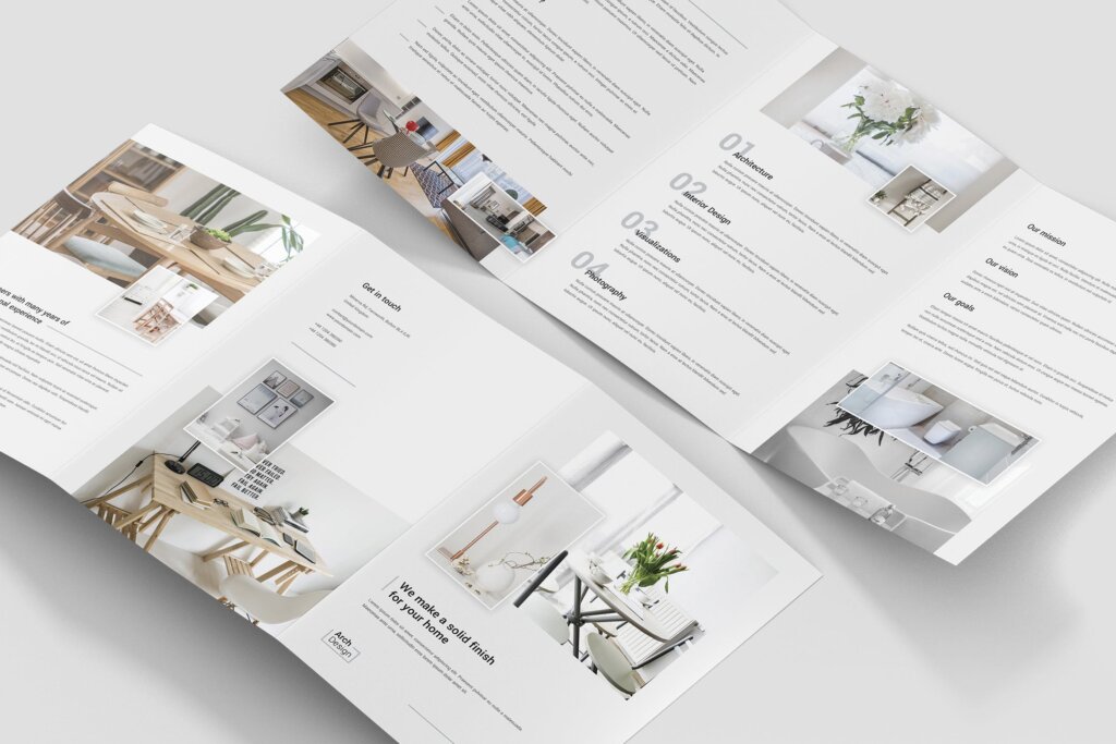 简约欧美设计风格建筑工作室产品折页模版素材下载Brochure Architectural Studio Tri Fold A5