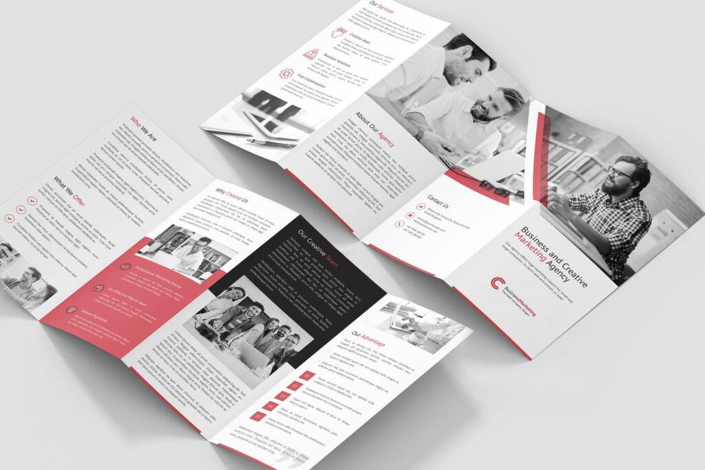 金融营销代理咨询海报传单模板素材下载Brochure Business Marketing 4 Fold