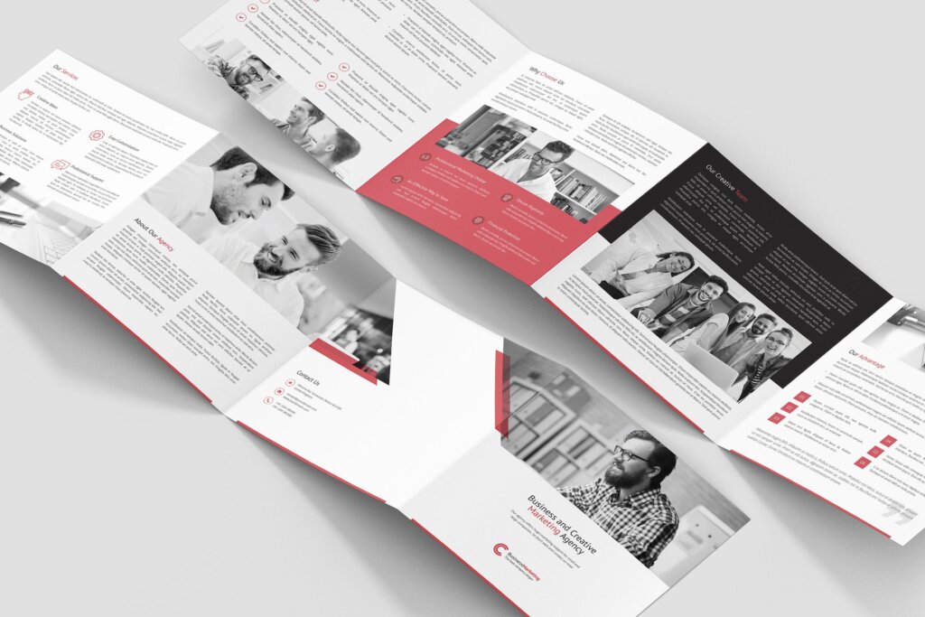互联网公司金融产品宣传模版素材下载Brochure Business Marketing 4 Fold Square