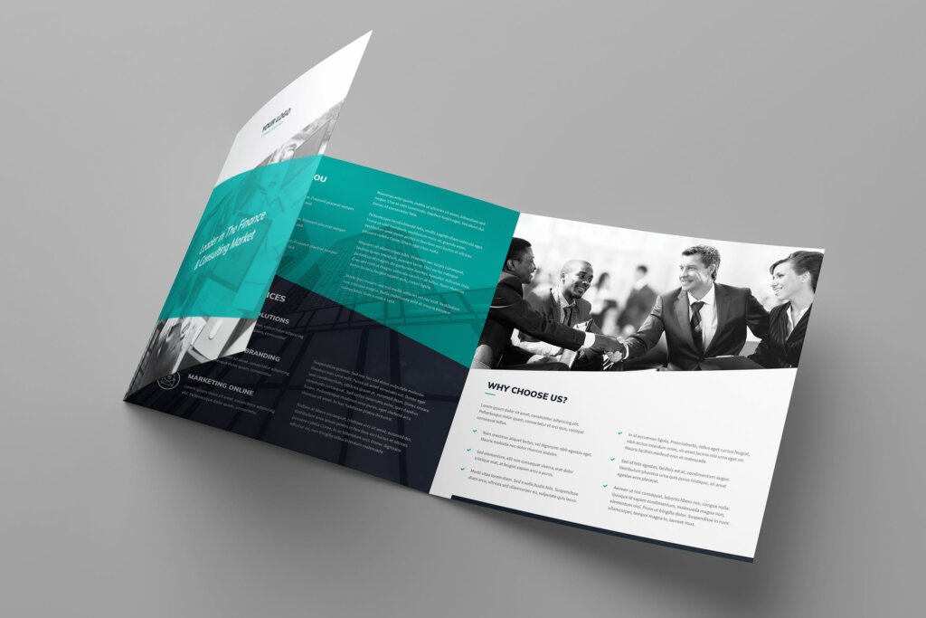 创意机构产品手册模板素材下载Brochure Corporate Tri Fold Square插图
